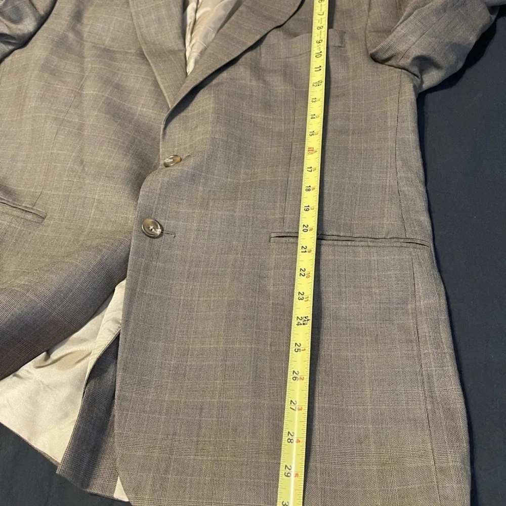 Lauren Ralph Lauren Men's Sport Coat Blazer Two Button Brown Plaid Wool Size 44R - Picture 7 of 8